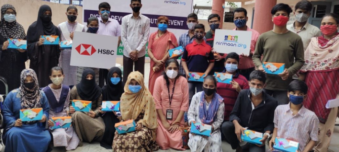 Empowering 105 students across 2 government Schools ZPHSPochampally and ZPHSMajeedia in Telangana with tablets with Internet