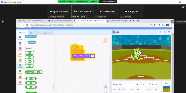 Day 4  Session 1:  Summer camp on “Introduction of Scratch”