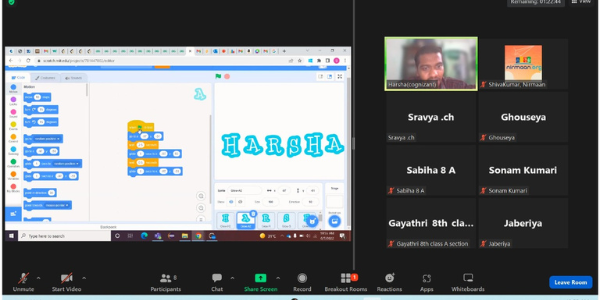 Volunteering session on “Fundamentals of Coding and Introudction to Scratch” AtZPHS Jagathgiri Nagar.