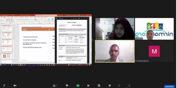 Volunteering Session on “Resume Writing ” by Cognizant Volunteers  at Borabanda.