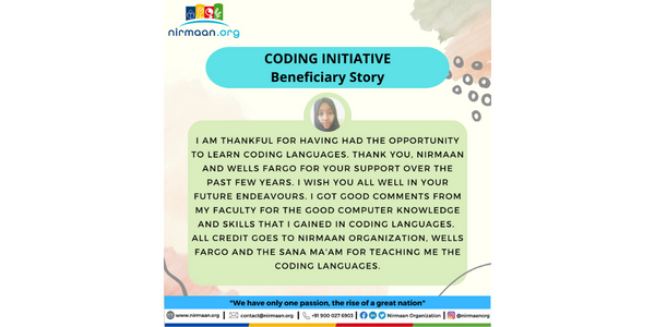 Coding initiative beneficiary testimonial