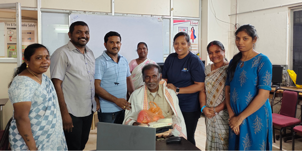 TMF Nirmaan Gopalapatnam felicitated office assistant Mr. Satyanarayana